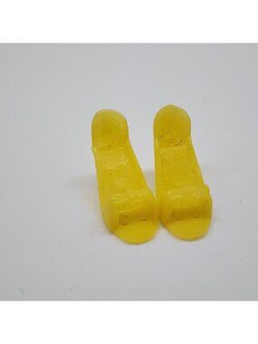 Vintage Francie Barbie Clone Open-Toe Yellow Sandals with Bow Detail